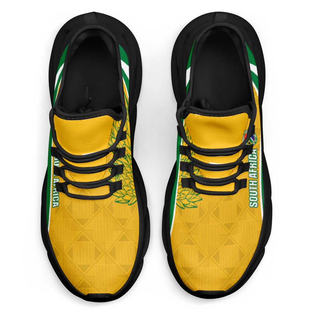 South Africa 2026 Football Clunky Sneakers Bafana Bafana Kente Curve Stylized - Wonder Print Shop