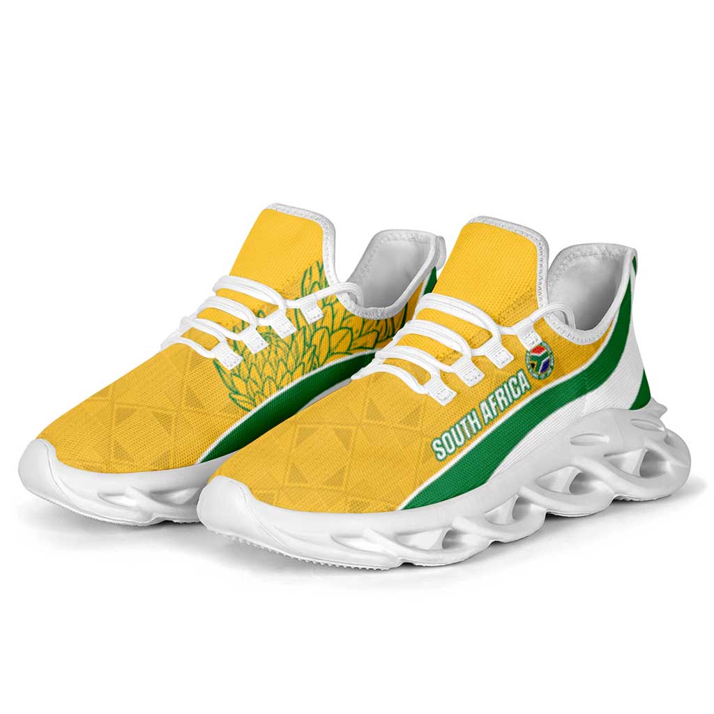 South Africa 2026 Football Clunky Sneakers Bafana Bafana Kente Curve Stylized - Wonder Print Shop