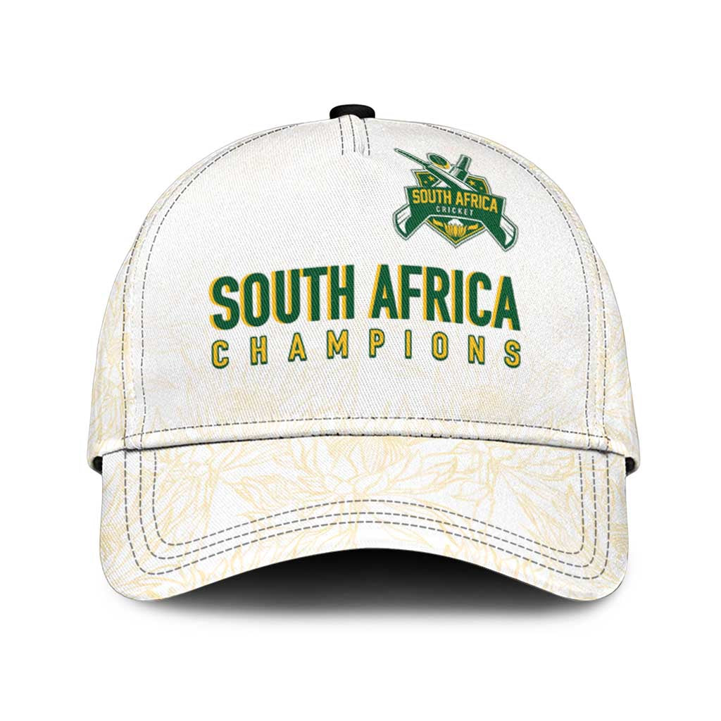 South Africa Cricket Champion Classic Cap Gold Proteas - All White LT07