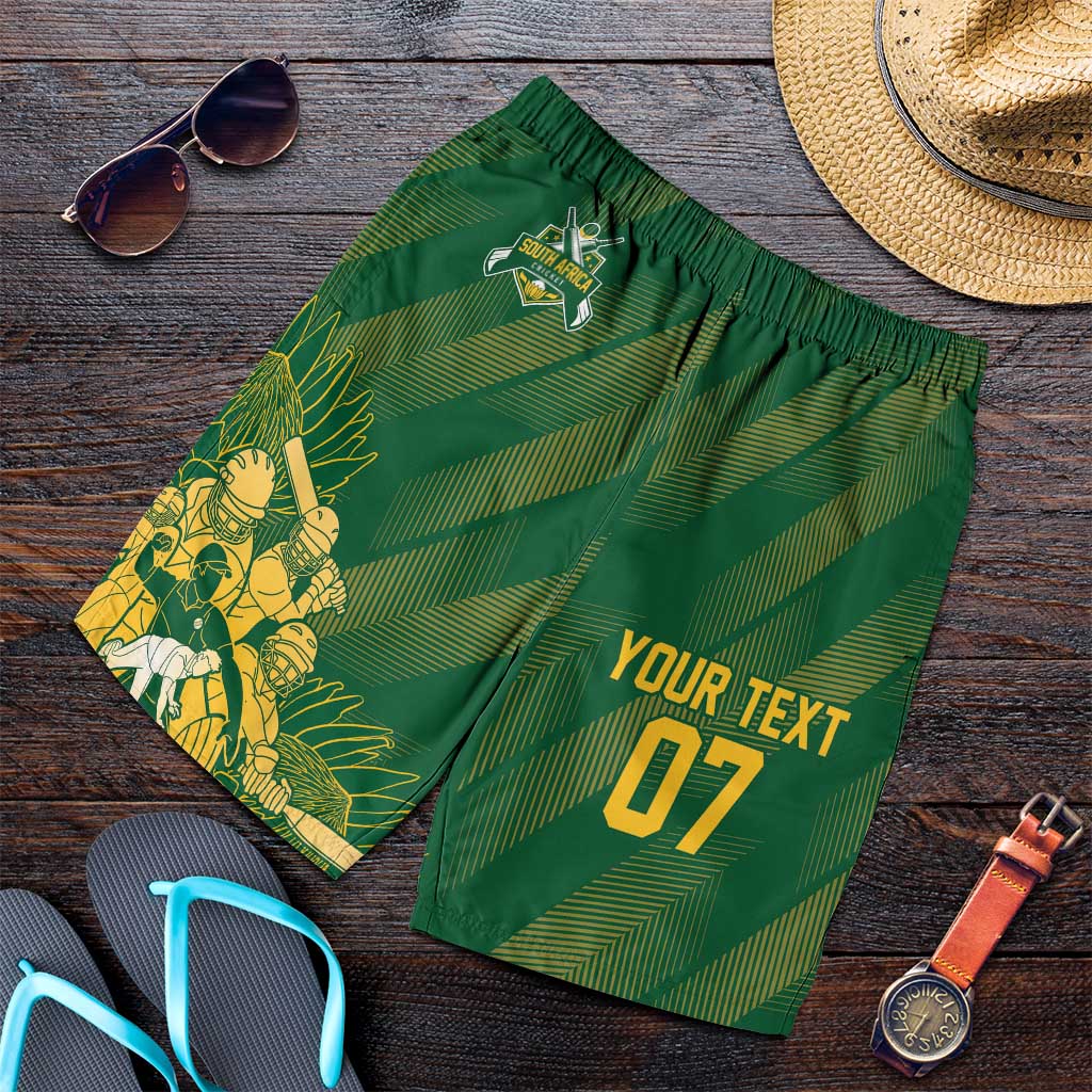 South Africa Cricket Champion Custom Shorts for Men Proteas Rock The World - Wonder Print Shop