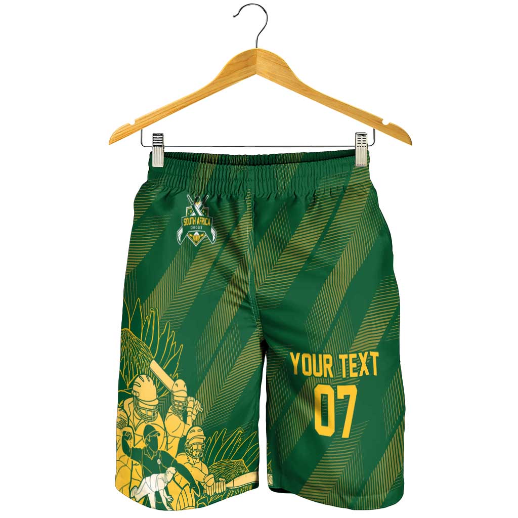 South Africa Cricket Champion Custom Shorts for Men Proteas Rock The World - Wonder Print Shop