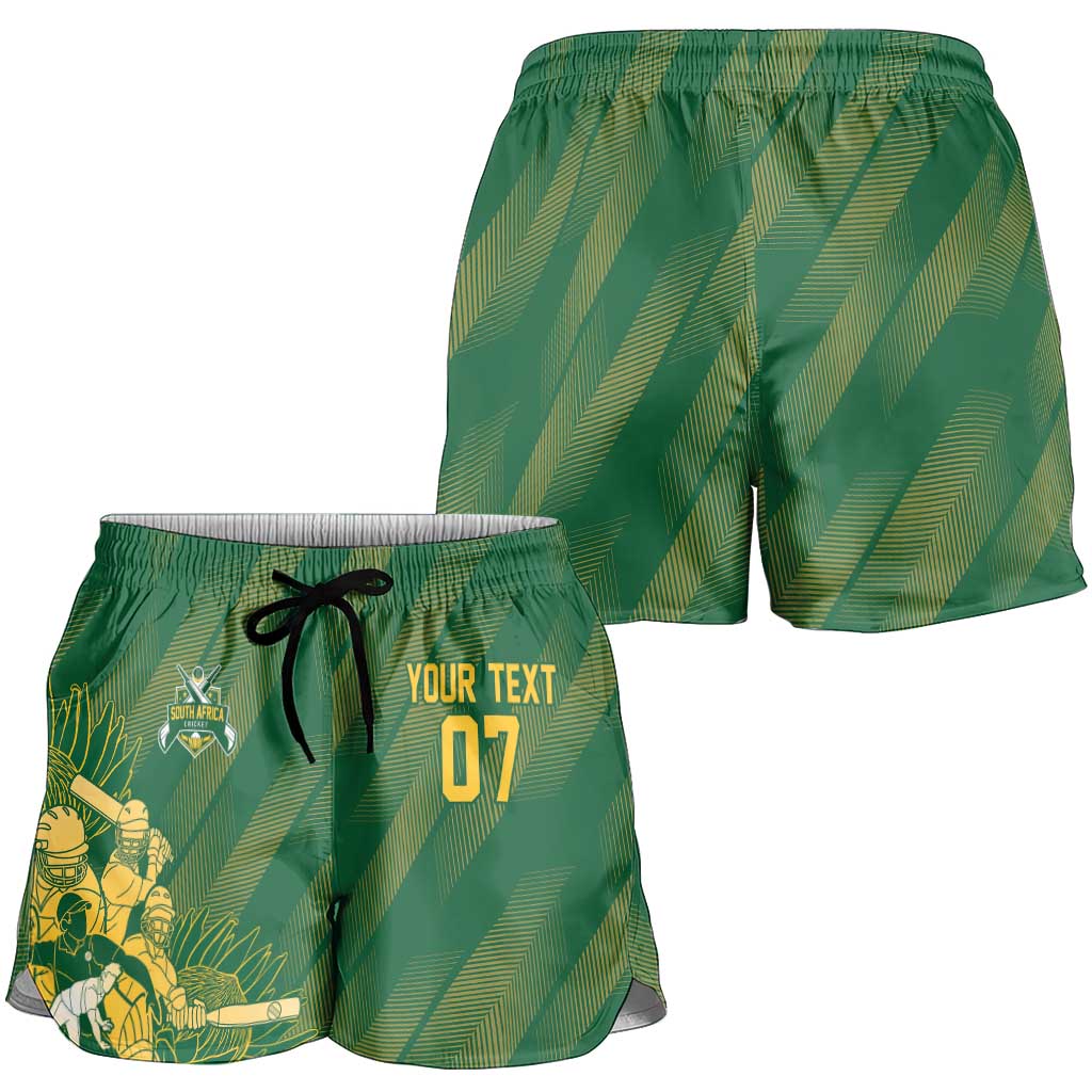 South Africa Cricket Champion Custom Shorts for Women Proteas Rock The World - Wonder Print Shop