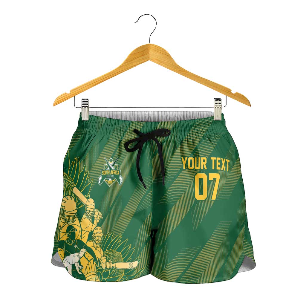 South Africa Cricket Champion Custom Shorts for Women Proteas Rock The World - Wonder Print Shop