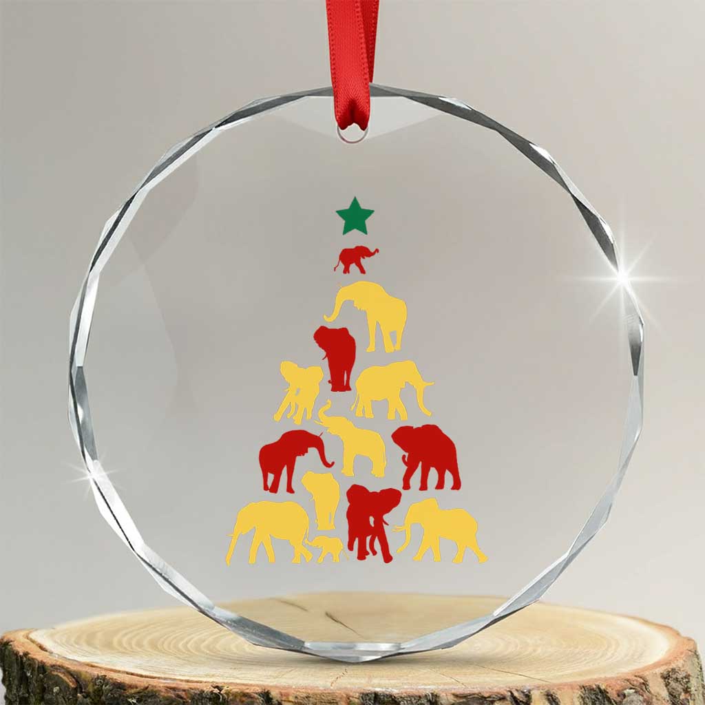 South Africa Elephant Xmas Tree Crystal Glass Ornament Safari Animals Xmas TS02