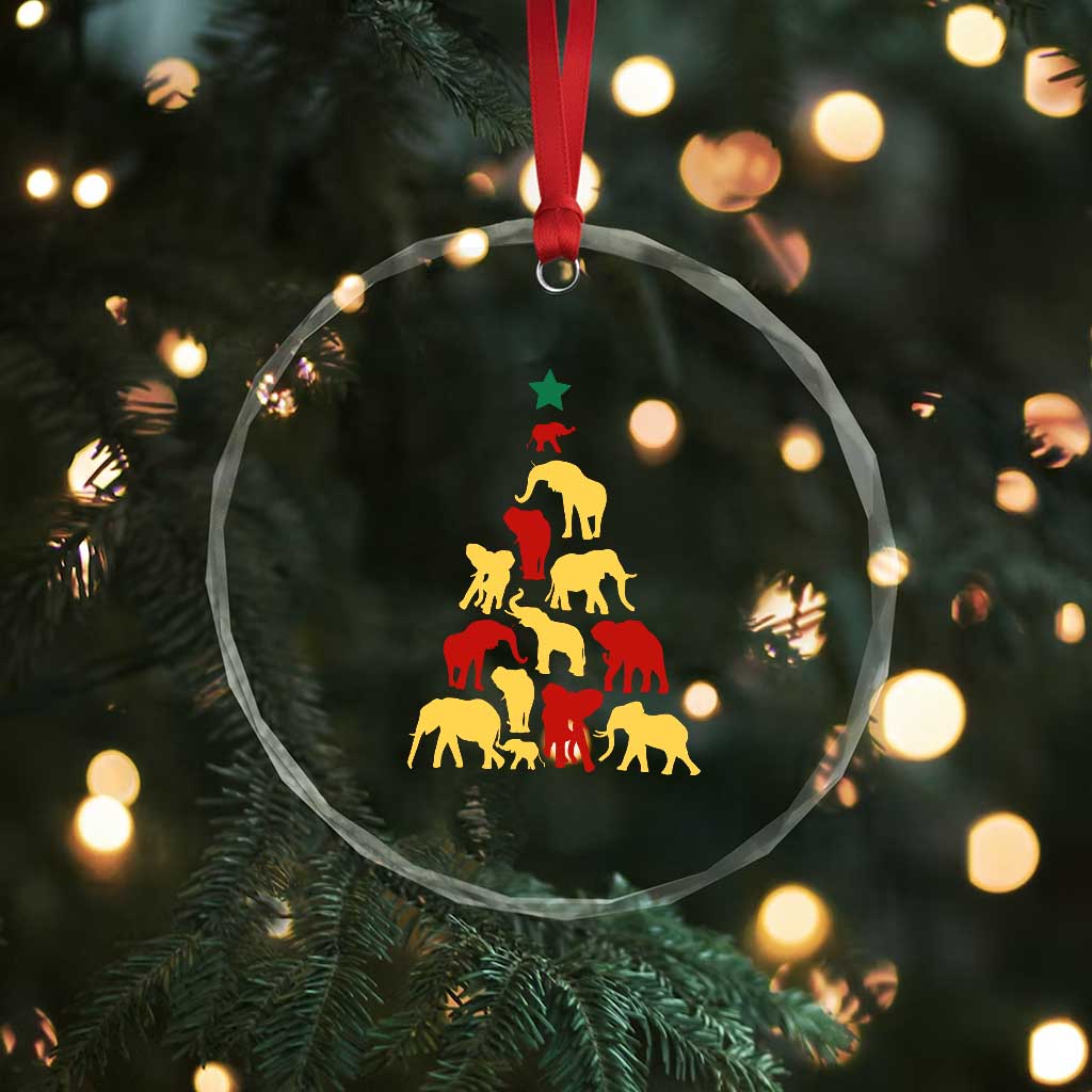South Africa Elephant Xmas Tree Crystal Glass Ornament Safari Animals Xmas TS02