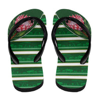 South Africa Flip Flops King Protea with African Heritage Stripes Style