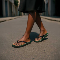 South Africa Flip Flops King Protea with African Heritage Stripes Style