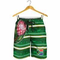 South Africa Football Shorts for Men King Protea with African Heritage Stripes Style