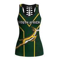 South Africa Rugby Hollow Tank Top Go Champions Springboks Kente Pattern
