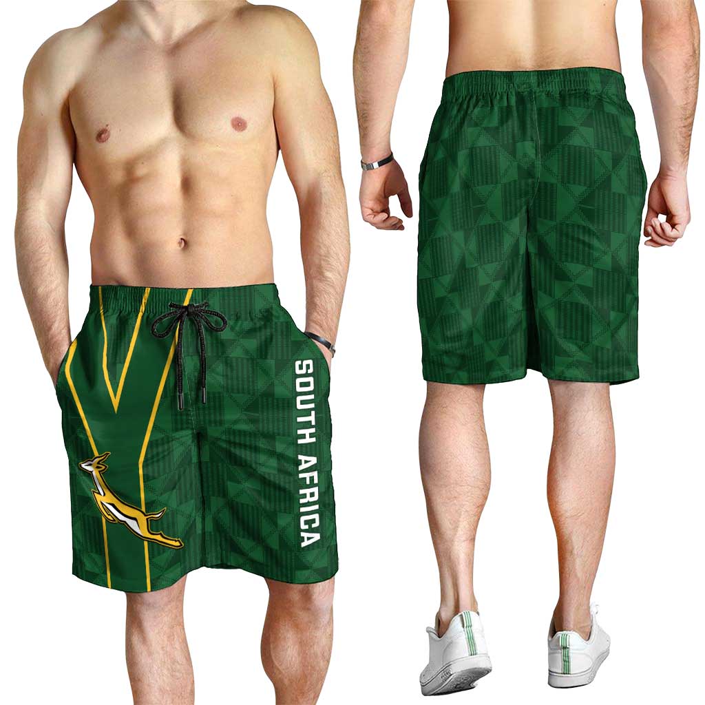 South Africa Rugby Shorts for Men Go Champions Springboks Kente Pattern