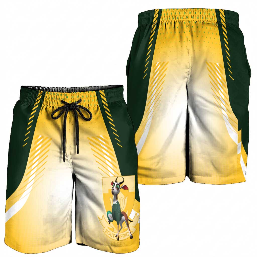 South Africa Rugby Shorts for Men Springboks Mascot Sporty Style