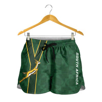 South Africa Rugby Shorts for Women Go Champions Springboks Kente Pattern