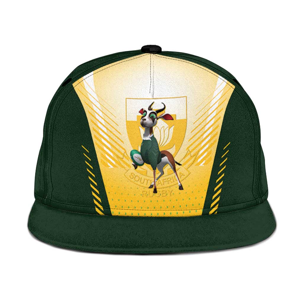 South Africa Rugby Snapback Cap Springboks Mascot Sporty Style