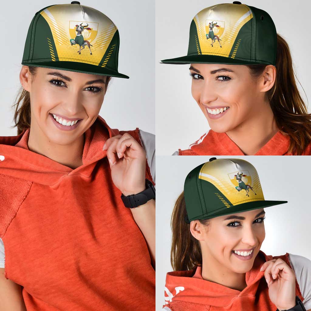 South Africa Rugby Snapback Cap Springboks Mascot Sporty Style