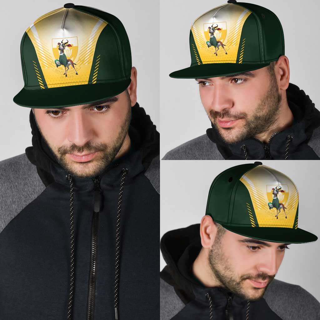 South Africa Rugby Snapback Cap Springboks Mascot Sporty Style