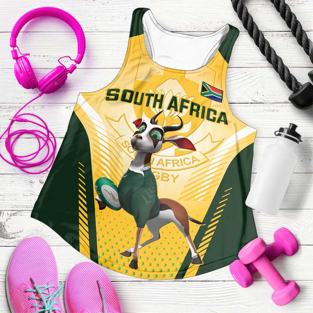 South Africa Rugby Women Racerback Tank Springboks Mascot Sporty Style