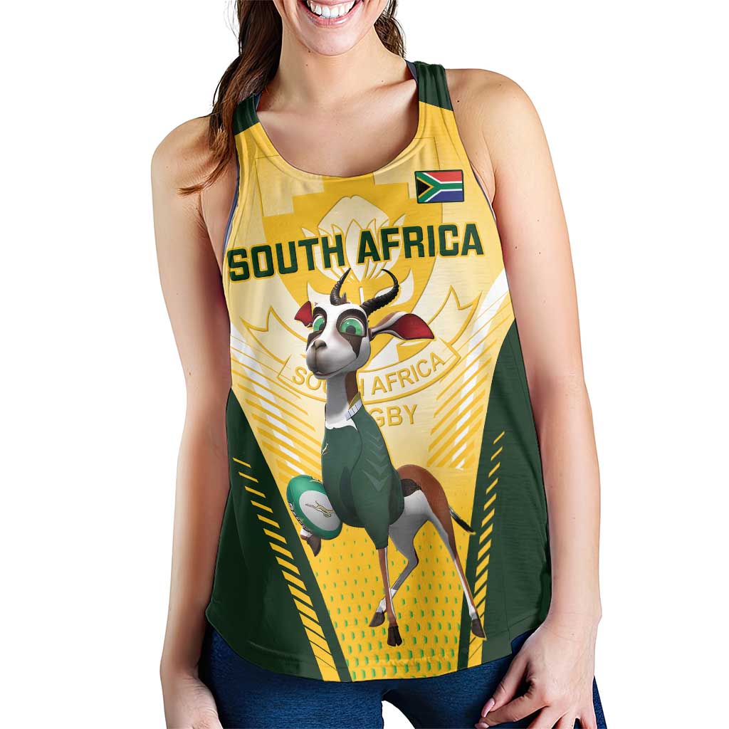 South Africa Rugby Women Racerback Tank Springboks Mascot Sporty Style