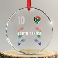South Africa Soccer Sports Graphic Number 10 Jersey Style Crystal Glass Ornament Proud South African Football Fans Game Day Pride