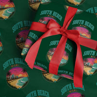 South Beach Miami Wrapping Paper Roll Retro Florida USA Souvenir Gift