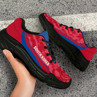 South Korea 2026 Football Chunky Sneakers Go Taegeuk Warriors Grunge Curve Stylized - Wonder Print Shop
