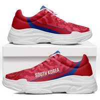 South Korea 2026 Football Chunky Sneakers Go Taegeuk Warriors Grunge Curve Stylized - Wonder Print Shop