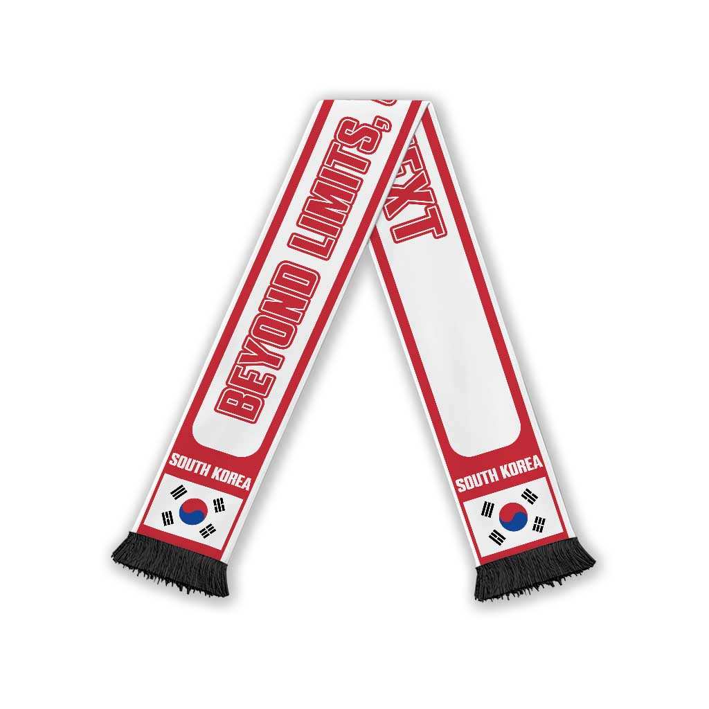 South Korea 2026 Football Personalised Soccer Scarf Beyond Limits United Reds