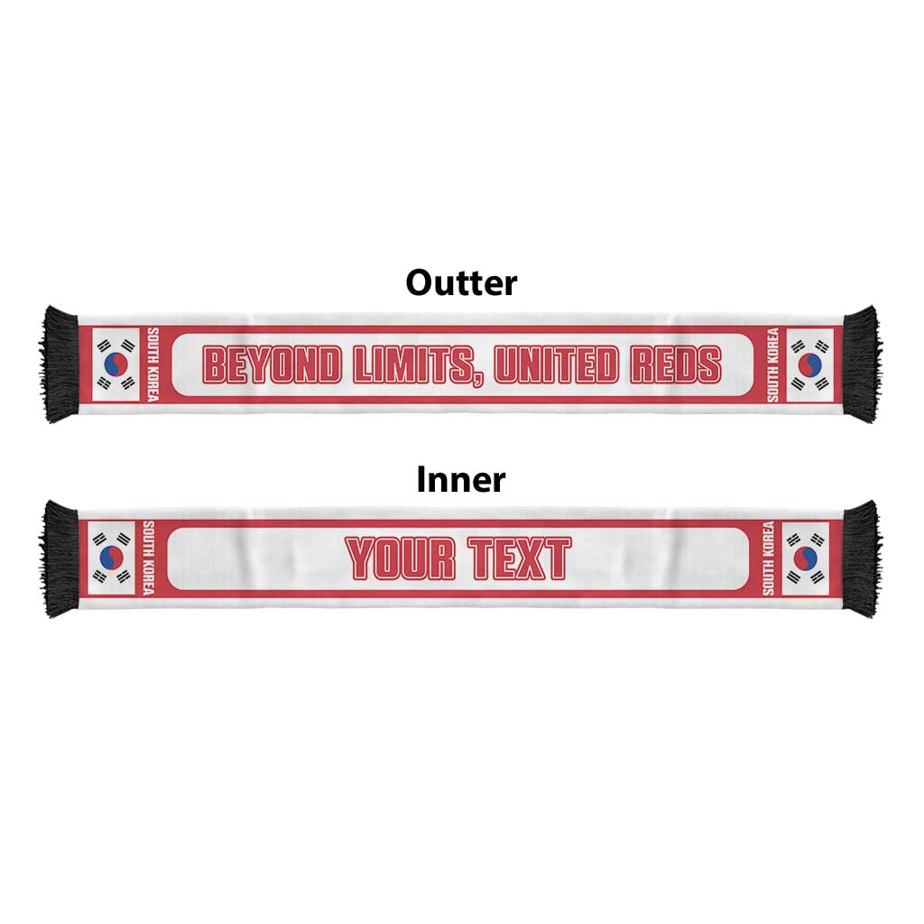 South Korea 2026 Football Personalised Soccer Scarf Beyond Limits United Reds