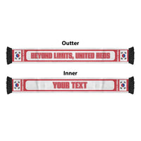 South Korea 2026 Football Personalised Soccer Scarf Beyond Limits United Reds