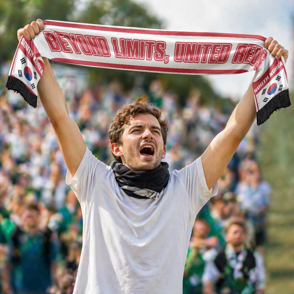 South Korea 2026 Football Personalised Soccer Scarf Beyond Limits United Reds