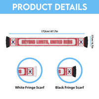 South Korea 2026 Football Personalised Soccer Scarf Beyond Limits United Reds