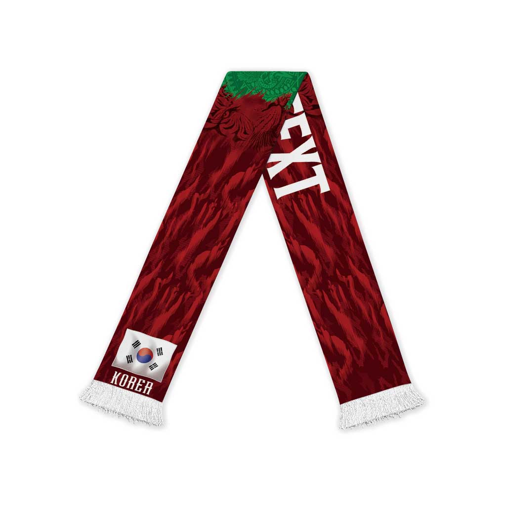 South Korea and Mexico National Football Personalized Soccer Scarf Taegeuk Warriors with El Tricolor Grunge Split Style
