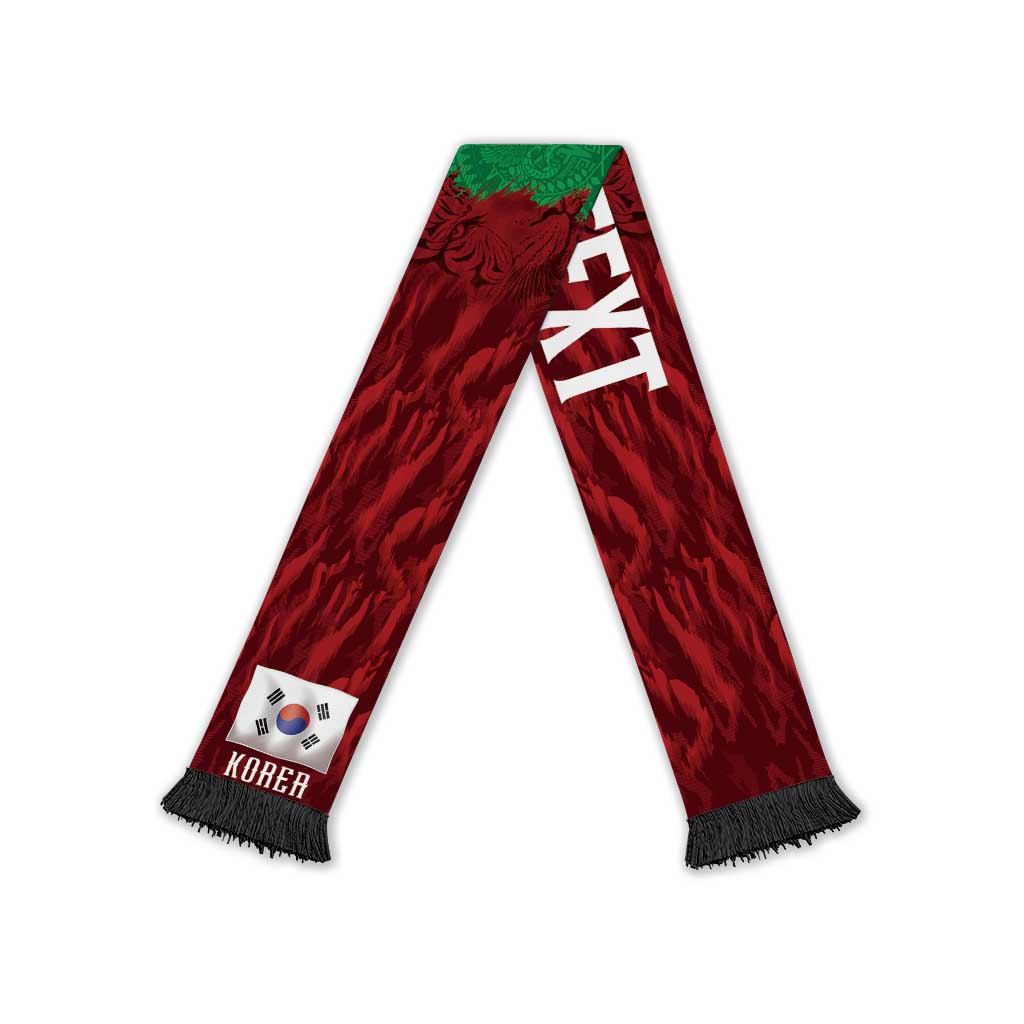 South Korea and Mexico National Football Personalized Soccer Scarf Taegeuk Warriors with El Tricolor Grunge Split Style