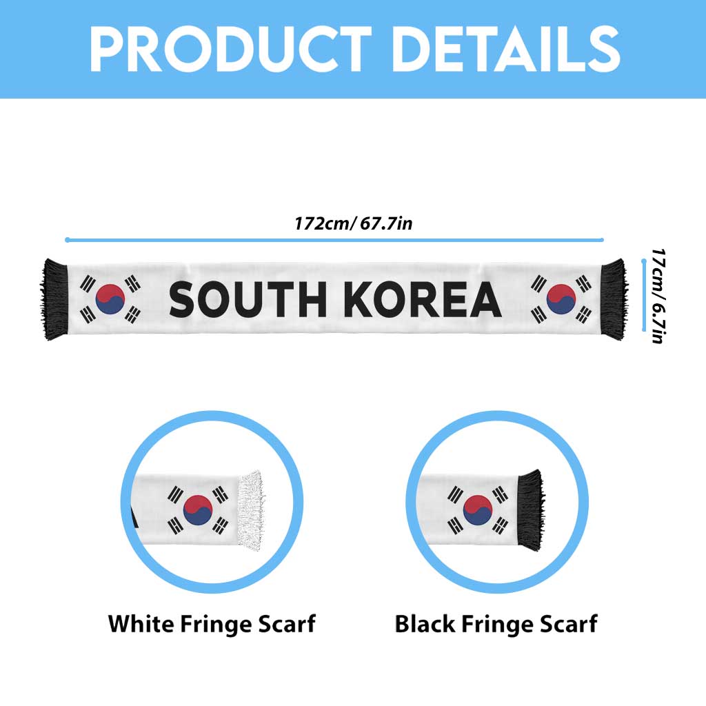 South Korea Football 2026 Soccer Scarf Flag Style