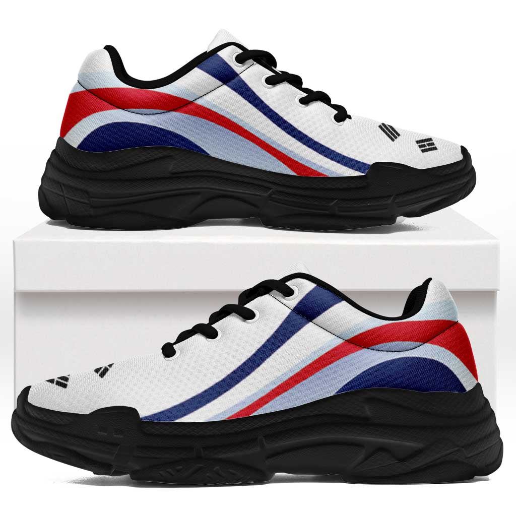 South Korea Football Chunky Sneakers Flag-Inspired Curve Style