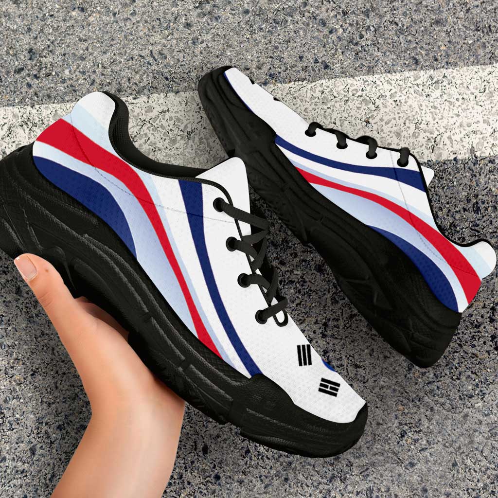 South Korea Football Chunky Sneakers Flag-Inspired Curve Style