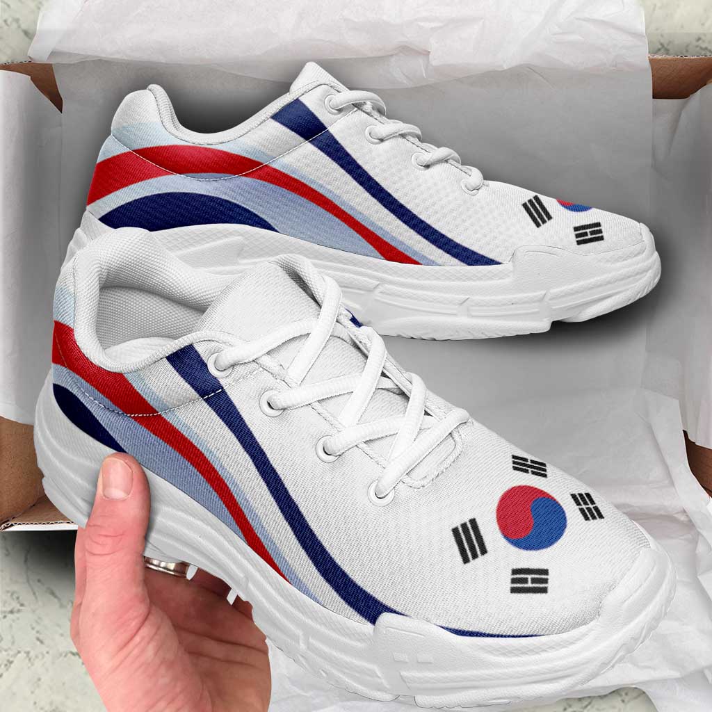 South Korea Football Chunky Sneakers Flag-Inspired Curve Style