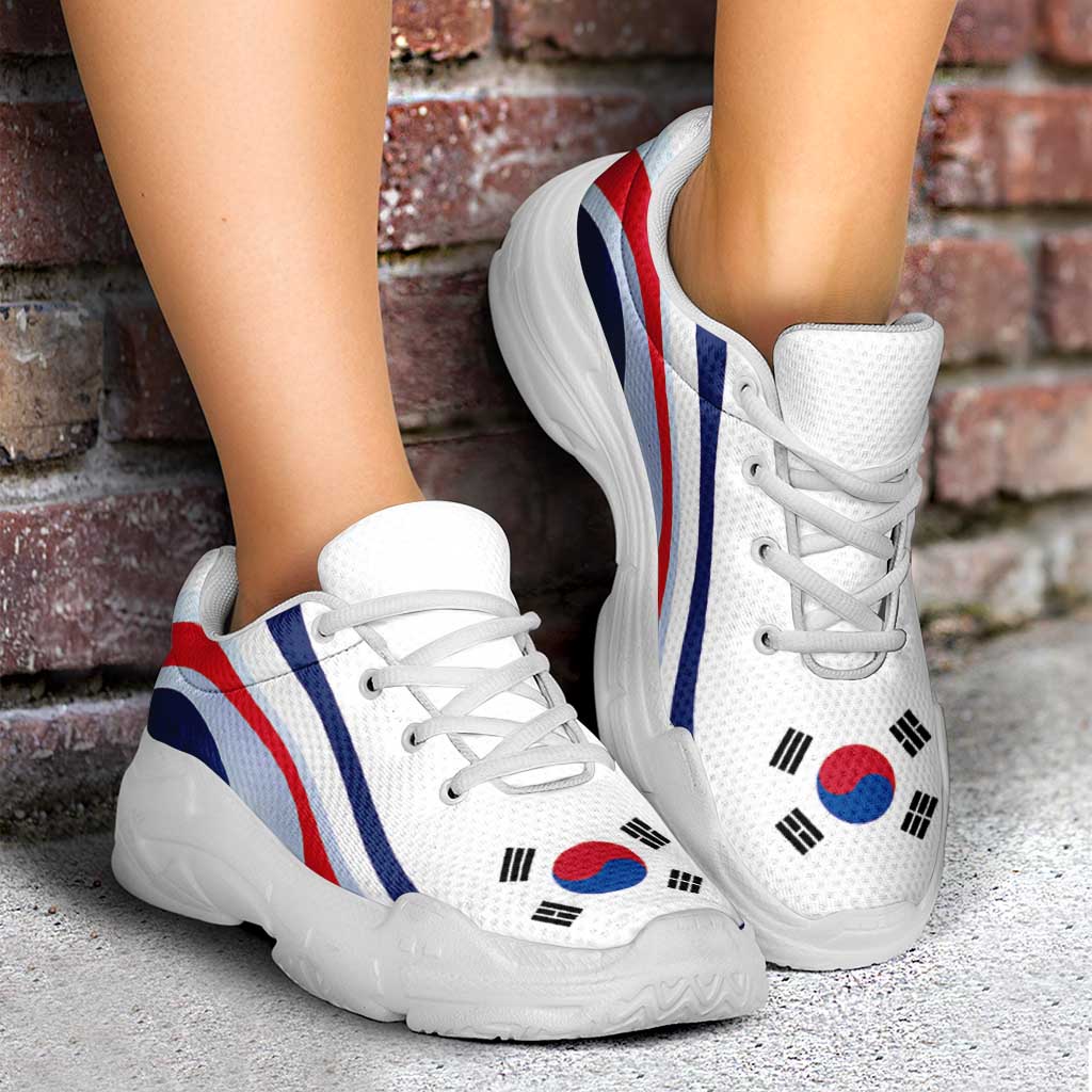 South Korea Football Chunky Sneakers Flag-Inspired Curve Style