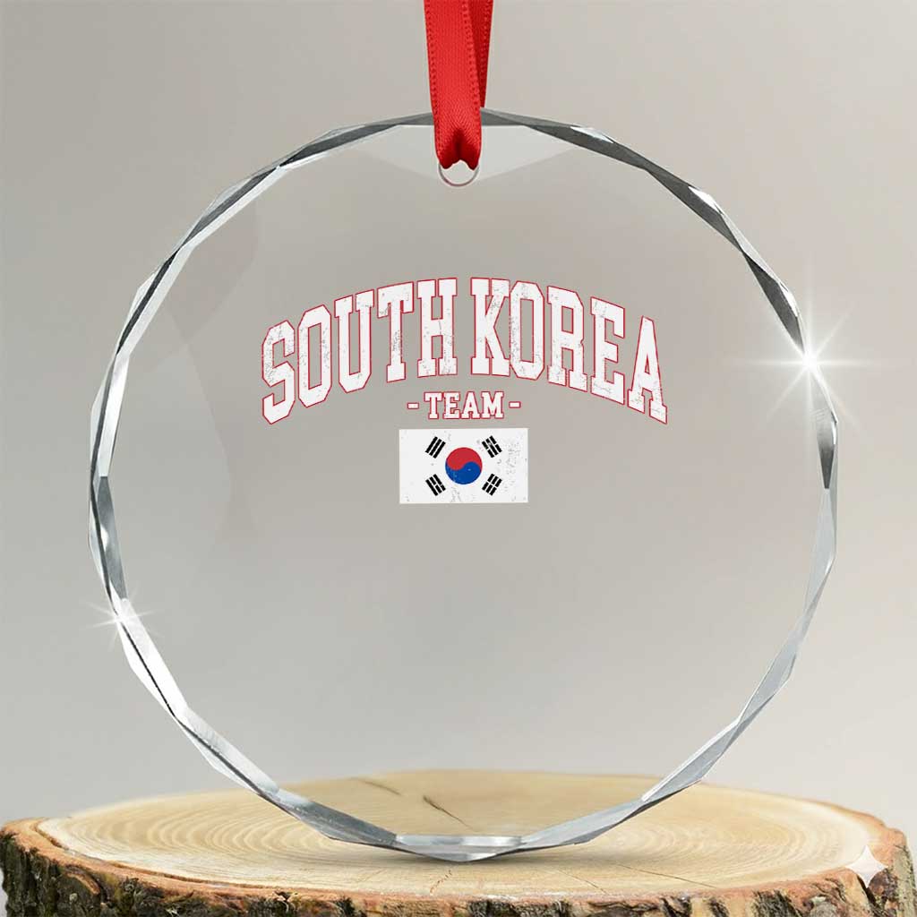 South Korea National Team Crystal Glass Ornament Retro Vintage Sport Varsity Korean Flag