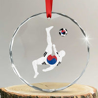 South Korea Soccer Crystal Glass Ornament Bicycle Kick Silhouette Korean Flag