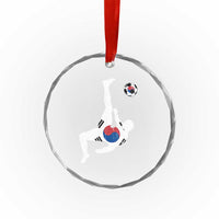 South Korea Soccer Crystal Glass Ornament Bicycle Kick Silhouette Korean Flag