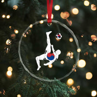 South Korea Soccer Crystal Glass Ornament Bicycle Kick Silhouette Korean Flag