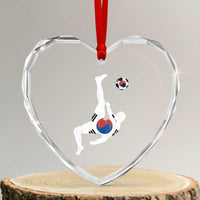 South Korea Soccer Heart Crystal Glass Ornament Bicycle Kick Silhouette Korean Flag