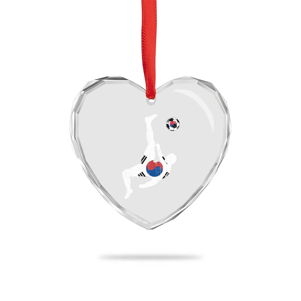 South Korea Soccer Heart Crystal Glass Ornament Bicycle Kick Silhouette Korean Flag