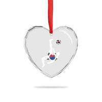 South Korea Soccer Heart Crystal Glass Ornament Bicycle Kick Silhouette Korean Flag