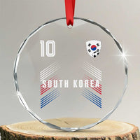 South Korea Soccer Sports Graphic Number 10 Jersey Style Crystal Glass Ornament Proud Korean Football Fans Game Day Pride