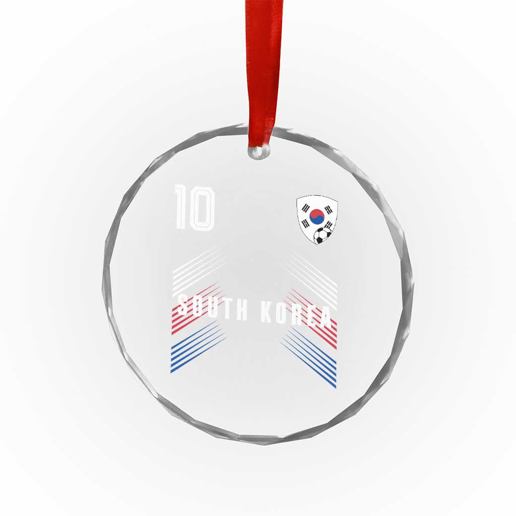 South Korea Soccer Sports Graphic Number 10 Jersey Style Crystal Glass Ornament Proud Korean Football Fans Game Day Pride