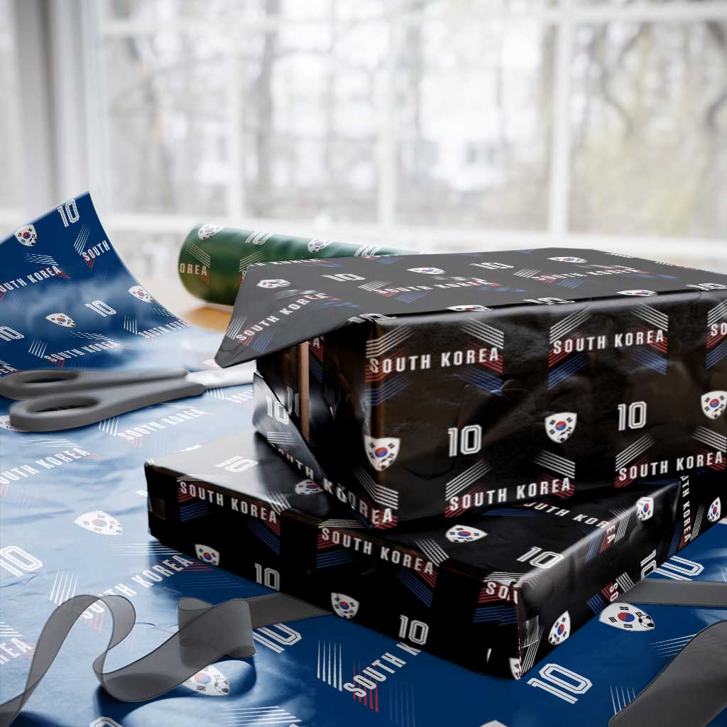 South Korea Soccer Sports Graphic Number 10 Jersey Style Wrapping Paper Roll Proud Korean Football Fans Game Day Pride