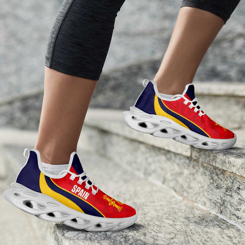 Spain 2026 Football Clunky Sneakers La Roja Grunge Curve Stylized - Wonder Print Shop