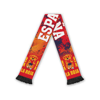 Spain 2026 Football Soccer Scarf La Roja Grunge Curve Stylized