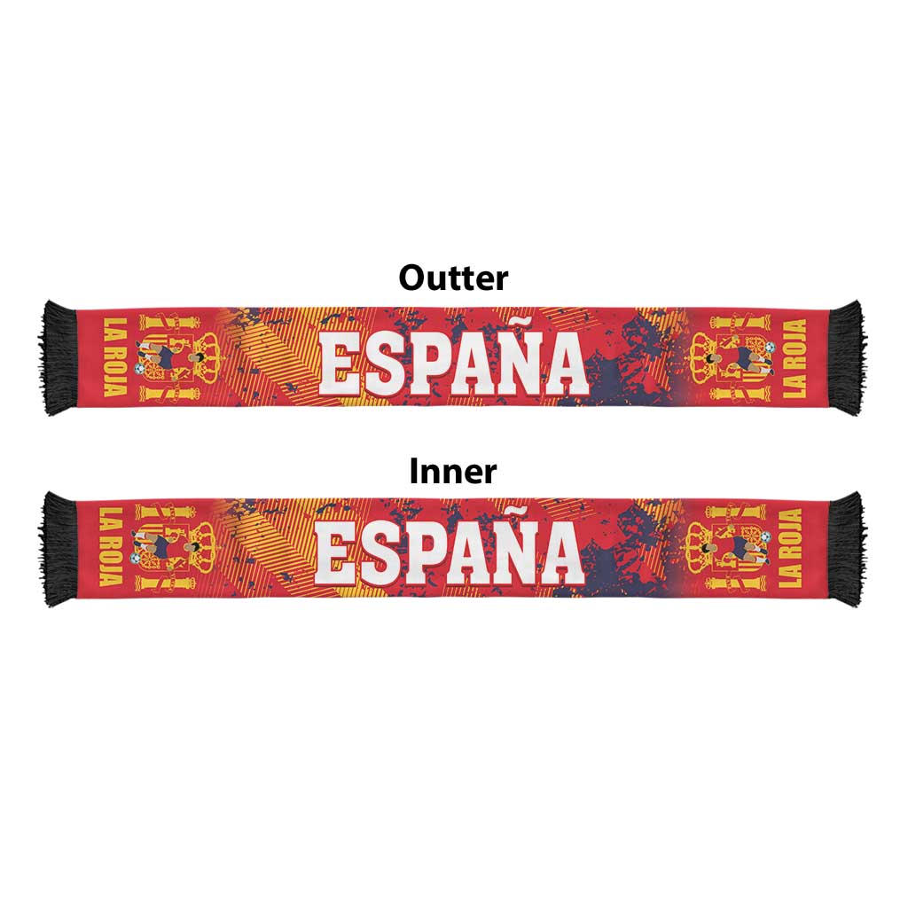 Spain 2026 Football Soccer Scarf La Roja Grunge Curve Stylized